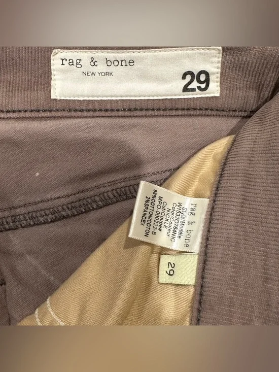rag & bone Tan/Grey High Waist Skinny Corduroy Jeans - Picture 3 of 6